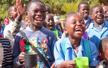 Children laugh in Zambia
