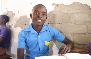 Ulemu in his classroom. 