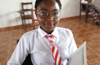 Winner, a school student from Liberia. 