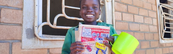 Child Happy with Mug
