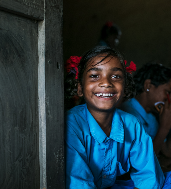 Girl in school in India
