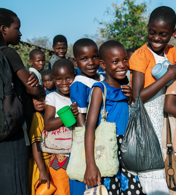 School children receiving phala