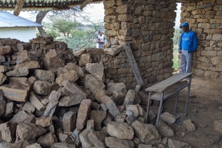 A Mary's Meals volunteer in Tigray, Ethiopia