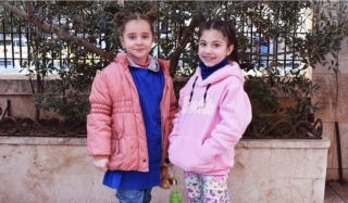 Girls at school in Syria